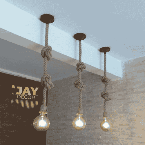 حامل مصباح للديكور على شكل حبل