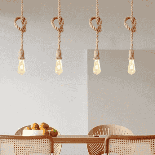 حامل مصباح للديكور على شكل حبل