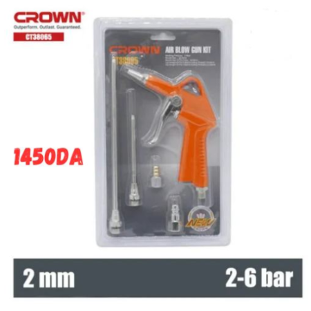 Pistolet soufflette 2,0mm/3.8mm 2-6bar CROWN | CT38065