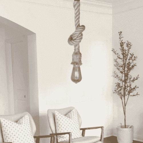 حامل مصباح للديكور على شكل حبل