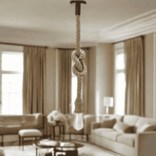 حامل مصباح للديكور على شكل حبل