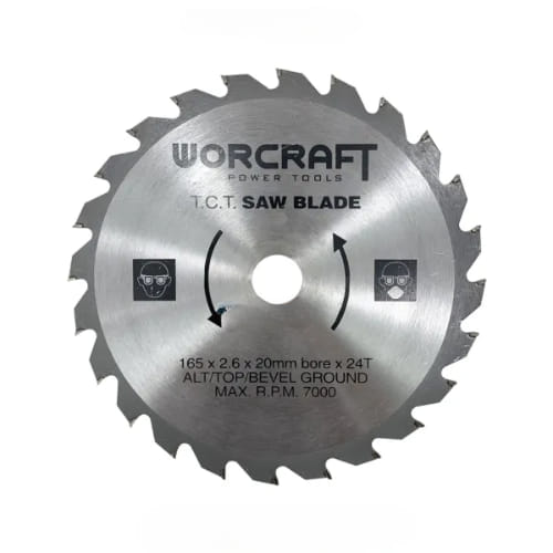 Disque Carbure Bois 165mm 24dts Worcraft