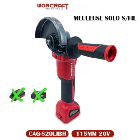 Meuleuse Sans Fil 115mm 20V Sans Batterie Sans Chargeur WORCRAFT