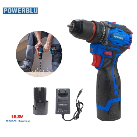 🔧 Visseuse Perceuse Brushless POWERBLU 16.8V – YAE6150 🔋