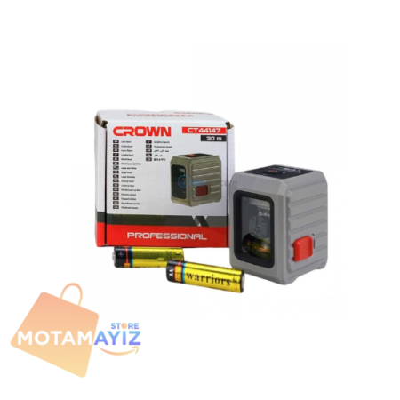 📏 Niveau Laser CROWN CT44147 – خطين أخضر (أفقي + عمودي) حتى 30 متر!