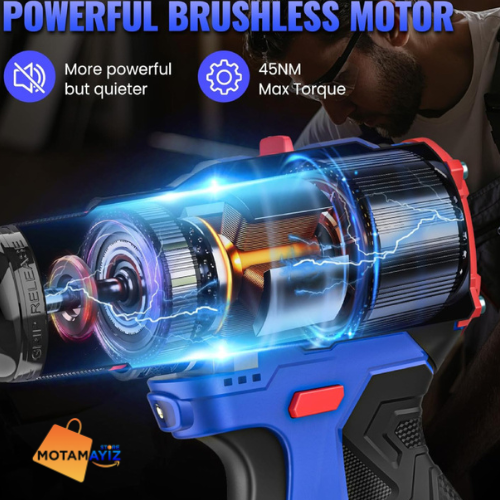 🔧 Visseuse Perceuse Brushless POWERBLU 16.8V – YAE6150 🔋