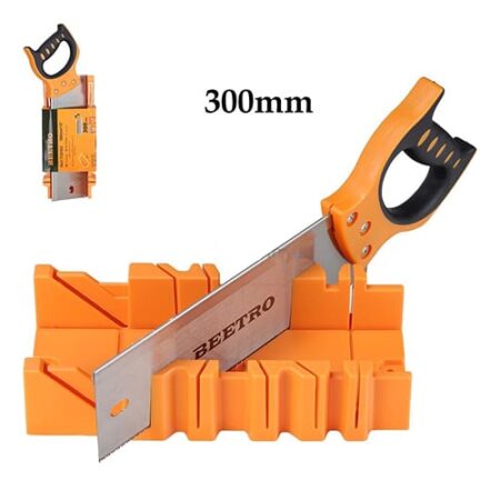 صندوق بلاستيكي بعلامات تبويب + منشار بقبضة مائلة 300مم بيترو